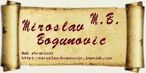 Miroslav Bogunović vizit kartica
